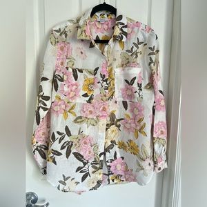 Lord & Taylor Floral Print Button down shirt